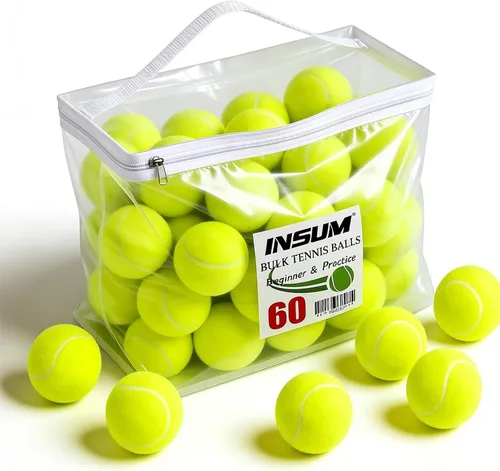 INSUM Bulk Tennis Balls for Beginner – 20/30/60/120 Pack High Elasticity Practice Tennis Balls with Mesh Bags, Portable for Pet Dog Outdoor Playing,