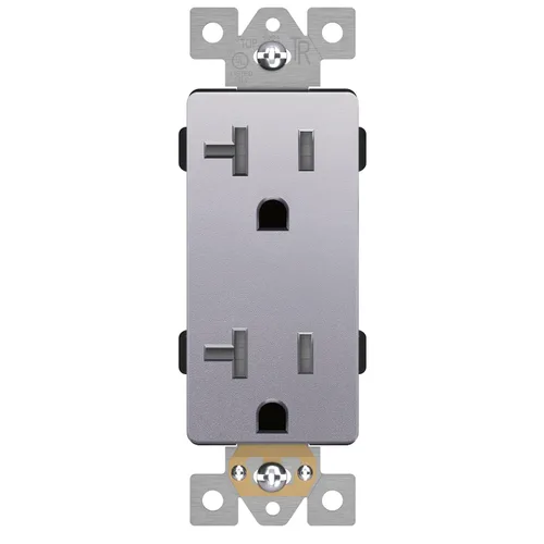 Miniatura 43 de LIDER LR15-TR-GD5P - Receptáculo decorativo mate c/tapa frontal intercambiable, tomacorriente a prueba de manipulaciones/niños, autoconexión a Dorado