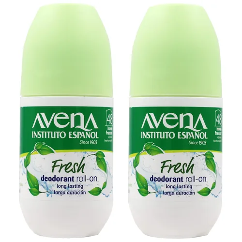 Instituto Español Avena Desodorante Fresh, Roll-On Antitranspirante, Te ayudará con el mal olor causado por el sudor, 100% Avena Natural, 48 horas