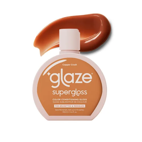 Glaze Supergloss Brillo Acondicionador de Color con Bomba Dispensadora – Brillo de Color Hidratante Semipermanente para el Cabello y Potenciador de