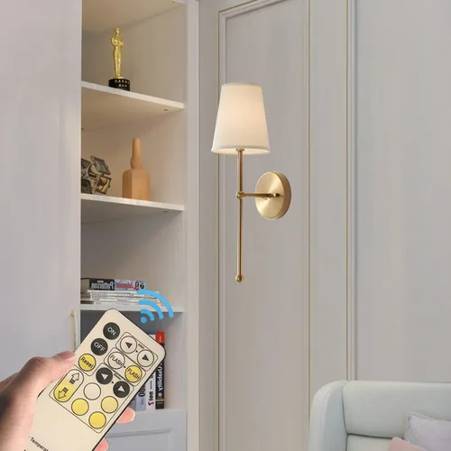 Miniatura 3 de Juego de 2 apliques de pared a pilas, no cableados, aplique de pared a pilas con bombilla regulable remota, fácil de instalar, sin cables