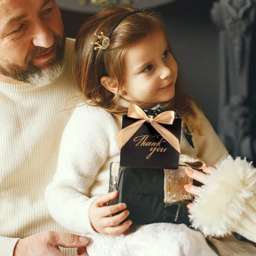Miniatura 7 de DECHISY Paquete de 24 bolsas pequeñas de regalo de agradecimiento, bolsas de regalo de fiesta, cajas con lazo dorado, bolsas de regalo de papel Negro