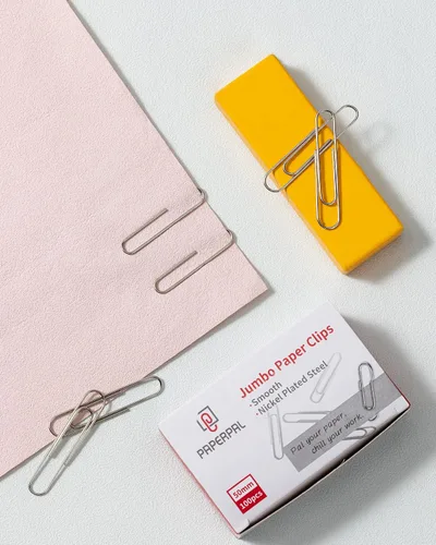 Miniatura 7 de PAPERPAL Clips de papel para oficina, escuela y uso personal, clip de papel jumbo suave (5 cm), 1000 clips de papel grandes