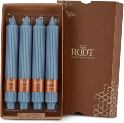 Miniatura 30 de Root Candles Juego de velas sin perfume de mezcla de cera de abeja de primera calidad, 9 pulgadas, azul Williamsburg, 12 unidades Williamsburg Azul