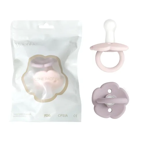 Miniatura 12 de Moonkie Juego de 2 chupetes Chupetes de bebé con diseño de una pieza con grandes agujeros de aire, silicona sin BPA, seguros para bebés de 0 a 6