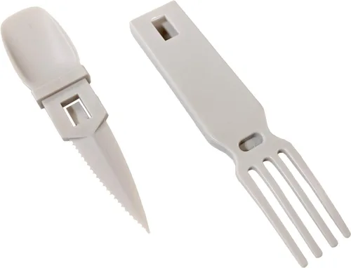 Miniatura 13 de ASR Outdoor Utensilios de plástico portátiles 3 en 1, accesorios de camping, color azul