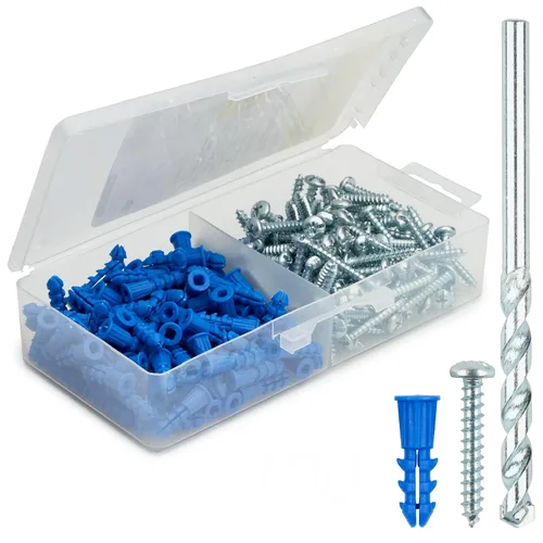 Miniatura 13 de Qualihome Kit de Anclajes de Plástico Acanalado para Paneles de Yeso - Anclajes de Pared y Tornillos para Paneles de Yeso Incluye Anclajes