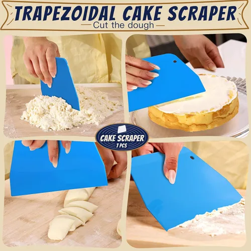 Miniatura 3 de Teenitor Raspador de Pasteles Alisador de Pasteles, 7 Piezas Herramientas para Pasteles Raspador de Glaseado Raspador de Pasteles Alisador
