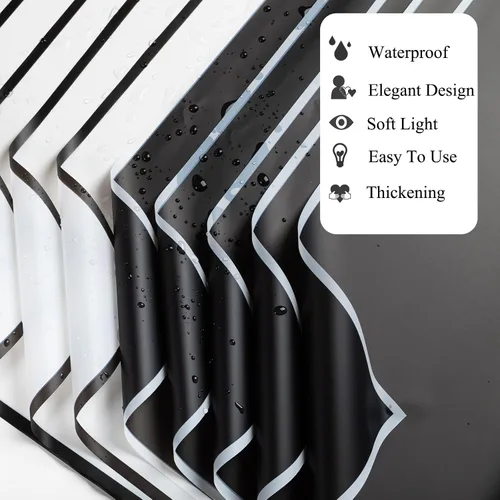 Miniatura 3 de Gloreyan 20 hojas de papel de regalo de flores, suministros de envoltura de ramo de floristería negro impermeable con borde blanco para embalaje