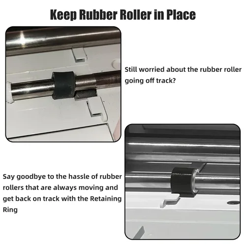 Miniatura 2 de Paquete de 12 anillos de retención compatibles con piezas de repuesto de rodillos de goma Cricut Maker, mantiene el rodillo de goma en su lugar