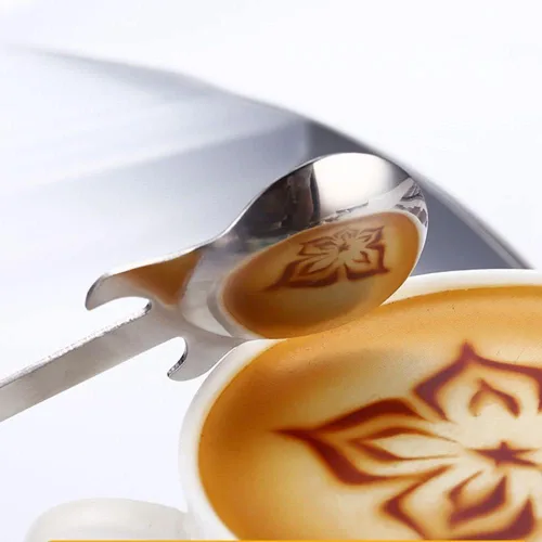 Miniatura 3 de Cuchara de café Cuchara de oro Herramienta creativa para beber de acero inoxidable Vajilla en forma de guitarra Negro Cubiertos (Plata)