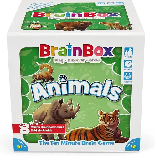 Miniatura 2 de BrainBox - Juego de cartas de animales – Memoria y observación, 55 tarjetas de escenas detalladas, trivia familiar para niños y adultos, a partir