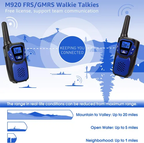 Miniatura 3 de Walkie Talkies para adultos, recargable de largo alcance Walky Talky con baterías y cargador, radio portátil de dos vías con alerta meteorológica