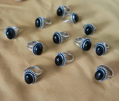 Miniatura 5 de LOt OF 12 PIC. Black Onyx 925 Silver Rings, Wedding Rings, Engagement Rings, Gemstone Rings, Statement Ring For Women, Vintage Style Ring, Handmade