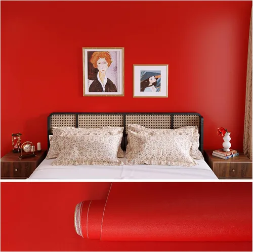 Miniatura 10 de VEELIKE Papel tapiz rojo mate para pegar y despegar, papel de contacto rojo extraíble para armarios, escritorio, muebles, aula, 15.7 x 118 pulgadas