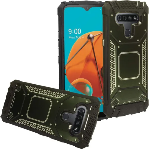 Miniatura 14 de Para LG K51, LG Reflect (LM-K500) - Funda híbrida con soporte de anillo - RS2 Negro