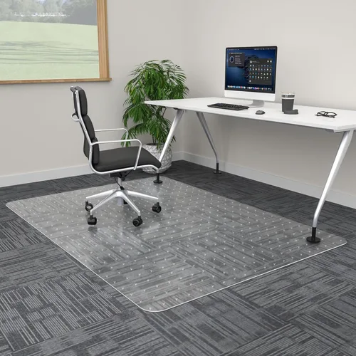 Miniatura 12 de 100pointONE Tapete grande para silla de oficina para suelo de madera dura, 45 x 53 pulgadas, protector de suelo transparente para silla de oficina