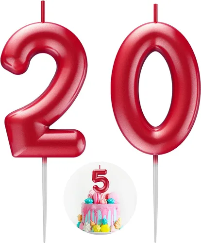 Miniatura 112 de Velas número 2 arcoíris con número 3D de feliz cumpleaños para decoración de fiesta de pastel de cumpleaños, suministros de celebración