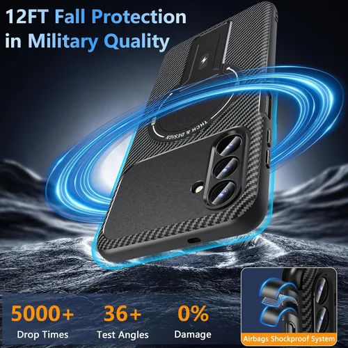 Miniatura 3 de Funda OWKEY Samsung Galaxy A13 5G, Funda Magnética para Teléfono con Soporte y Protector de Pantalla, Funda Protectora Antihuellas y a Prueba de A13