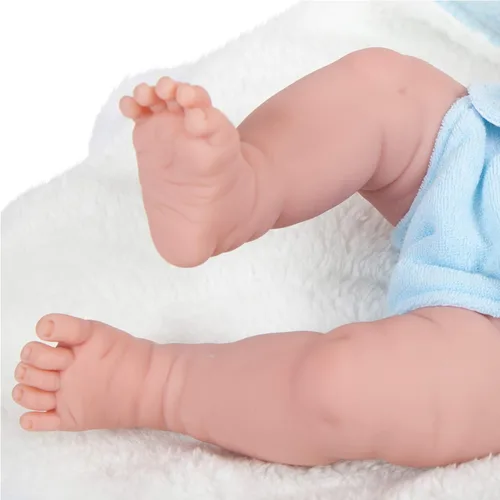 Miniatura 7 de JC Toys La Newborn Muñeca bebé de vinilo completo anatómicamente correcta de 15" de niño en azul y accesorios de lujo, diseñada por Berenguer., Azul