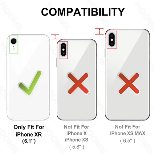Miniatura 2 de HOOMIL Funda para iPhone XR de 6.1 pulgadas, no amarillea, protección contra caídas, carcasa trasera dura transparente antiarañazos, transparente