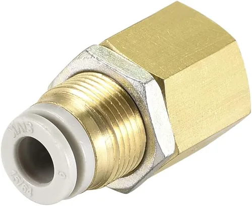 Miniatura 5 de M METERXITY Paquete de 2 accesorios de tubería hembra de 1/4 PT – Unión recta, mamparo de empuje para conectar accesorios, se aplica al sistema