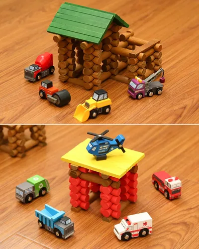 Miniatura 5 de SainSmart Jr. Juego de accesorios de tren de madera, autos de juguete (10 unidades), compatible con todas las principales marcas, regalo para niños