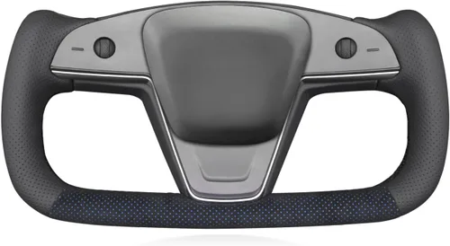 Miniatura 36 de MEWANT Funda para volante de automóvil de piel sintética cosida a mano para Tesla Yoke Model S Plaid 2021-2023/Model X 2021-2023, accesorios