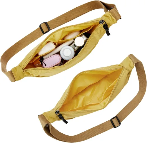 Miniatura 53 de WESTBRONCO Riñoneras para mujeres y hombres, bolsa para cinturón con bolsillos con cremallera, riñoneras modernas, bolsas cruzadas ligeras de 1