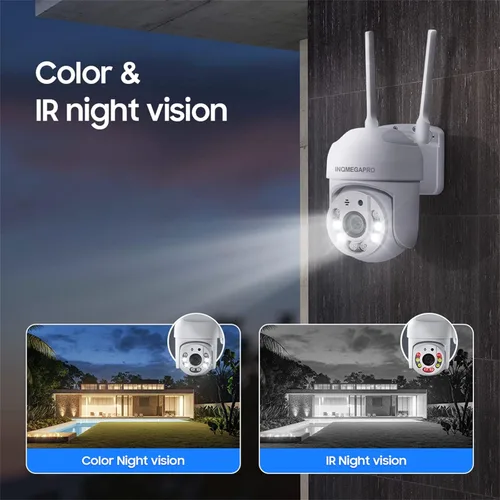 Miniatura 6 de PTZ - Cámara de seguridad para exteriores, sistema de seguridad PTZ 355° View 1080P, cámaras de seguridad WiFi de 2.4 GHZ para exteriores con visión