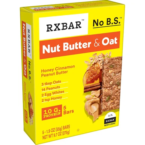 Miniatura 7 de Barras de proteína RXBAR con mantequilla de nuez y avena, snacks de proteínas, mantequilla de maní con miel y canela (6 cajas, 30 barras)