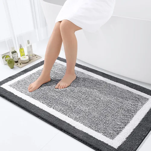 Miniatura 14 de OLANLY Alfombras de baño 24x16, tapete de baño de microfibra extra suave y absorbente, antideslizante, lavable a máquina, alfombra de baño esponjosa