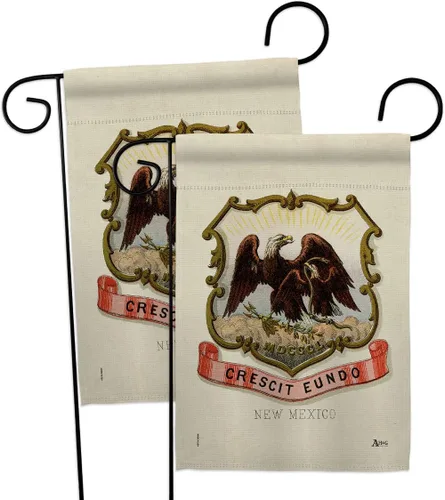 Coat of arms New Mexico Garden Flags 2pcs Pack Americana States USA American Territories Republic Country Particular Area Small Decorative Gift Yard