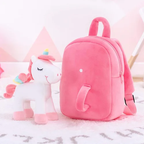 Miniatura 10 de Lazada Mochila para niños pequeños, juguetes de animales de peluche, mochila pequeña, color gris, 9.5 pulgadas