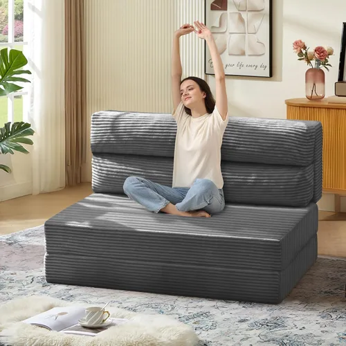 Miniatura 16 de JUIKURY Sofá cama plegable, silla cama convertible con almohada, colchón plegable, sofá cama de dos en uno, sofá cama extraíble portátil, silla cama