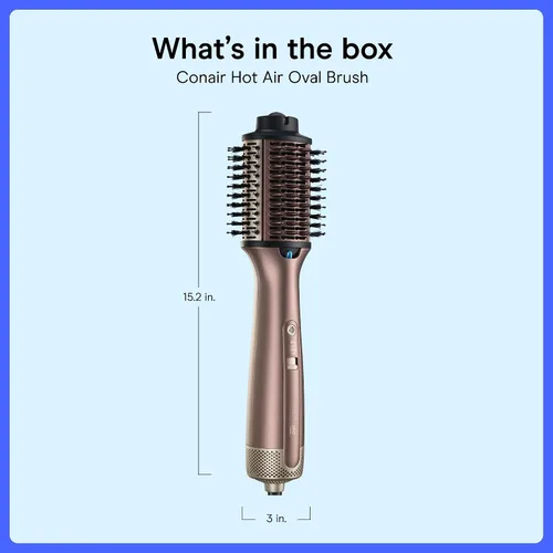 Miniatura 7 de Cepillo de aire caliente Conair Barril ovalado de 3 pulgadas para cabello ondulado, rizado y texturizado, oro rosa, BC95L