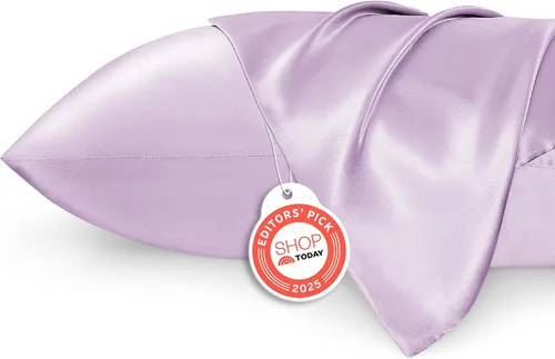 Miniatura 24 de Bedsure Paquete de 2 fundas de almohada de satén similares a las fundas de almohada de seda tamaño estándar, funda de almohada para mujeres que 01