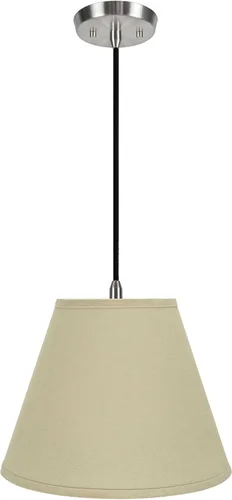 Miniatura 7 de Aspen Creative, 72306-11 - Kit de conversión de luz colgante de techo con pantalla de tela imperio de tapa dura, 14 pulgadas de ancho