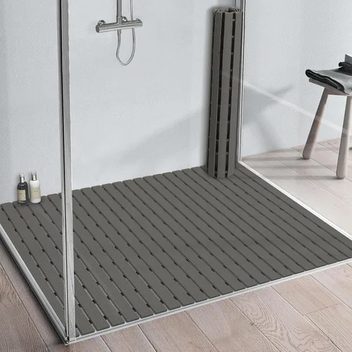 Miniatura 7 de Yolife Alfombra de Ducha Grande de PVC, 35.4 × 24 Pulgadas Sin Ventosas Antideslizante para Piso de Ducha, Fácil de Cortar y Curvable Alfombra