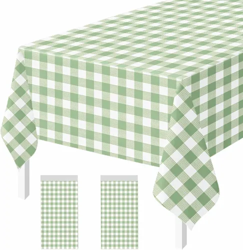 Miniatura 18 de Paquete de 2 Manteles de Plástico Beige Desechables Cubiertas de Mesa Mantel Rectangular Beige para Fiesta Baby Shower Boda Cumpleaños Mantel