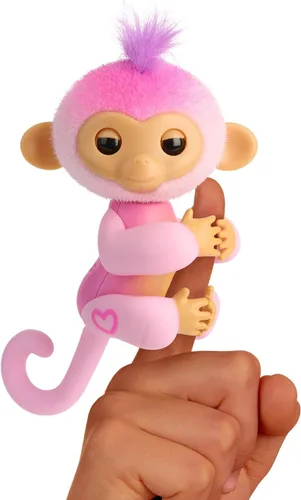 Fingerlings Nuevo Mono Bebé Interactivo 2023 Reacciona al Tacto – Más de 70 Sonidos y Reacciones – Harmony (Rosa)
