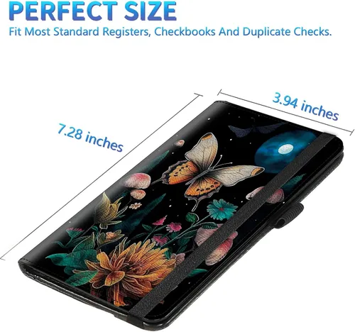 Miniatura 17 de Funda para chequera para hombres y mujeres, cartera de cuero RFID con ranuras para tarjetas de crédito, soporte de cheques duplicados personales
