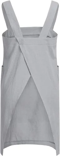 Miniatura 2 de Delantal de lino de algodón con espalda cruzada para mujer, con bolsillos, vestido para hornear y cocinar