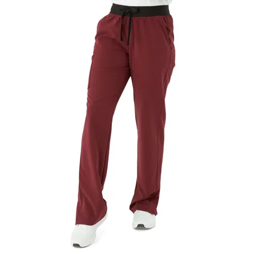 Miniatura 82 de ave. Varick - Pantalón médico de tiro medio para mujer, pierna recta, seis bolsillos, color azul caribeño, talla S