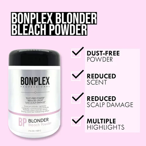Miniatura 6 de Blonder Bleach en polvo, múltiples resultados rubios claros, sin polvo, menor olor, menos daño en el cuero cabelludo, 17.6 onzas