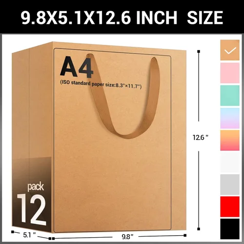 Miniatura 2 de EUSOAR Bolsas de papel de estraza grandes de 9.8 x 5.1 x 12.6 pulgadas a granel, bolsas resistentes para recuerdos de fiesta, cumpleaños, bodas