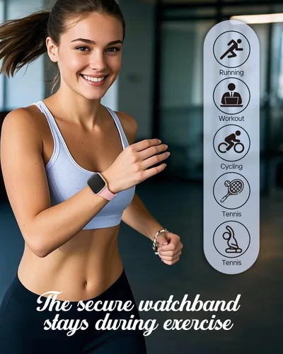 Miniatura 5 de Sunnywoo Correa Deportiva de Silicona con Encaje Compatible con Apple Watch de 38mm 40mm 41mm 42mm 44mm 45mm 46mm 49mm para Mujeres, Correa de Puño