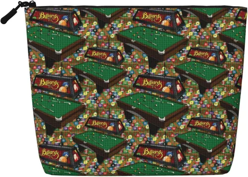 Miniatura 10 de Colorful Billiards Bag Fake Hemp Makeup Bag Travel Bags Toiletry Pouch with Zipper 9.45 X 6.7 In