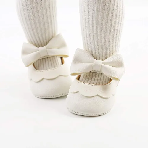 Miniatura 2 de LAFEGEN Zapatos planos Mary Jane con Bownot de piel sintética antideslizante y suela suave para recién nacidos recién nacidos niños pequeños