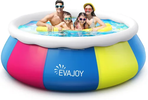 Miniatura 8 de EVAJOY Piscina inflable de 15 pies x 35 pulgadas, incluye bomba de filtro, tela de tierra y cubierta, color azul